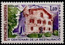 1980 - Andorre Fran&ccedil;ais Timbre n&deg; 289 - 4e centenaire de la restauration de la Maison des valll&eacute;es