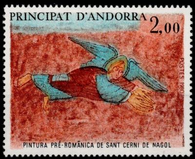 1980 - Andorre Fran�ais Timbre n� 290 - Fresque de l\'�glise de Sant Cerni de Nagol