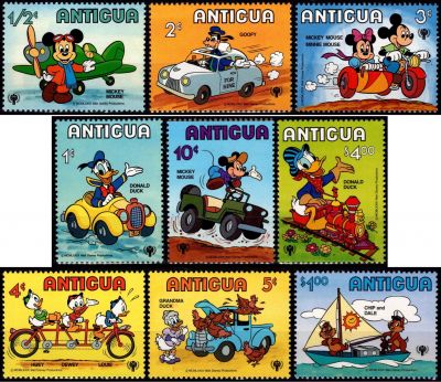 1980 - Antigua Timbres n� 563/571 - Ann�e internationale de l\'enfant (2) - Personnages de Walt Disney