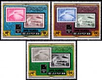 1980 - Corée du Nord Timbres n° 1625/1627 - Zeppelins - Timbres sur timbres