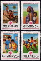1980 - Ghana Timbres n&deg; 665/668 - Ann&eacute;e Internationale de l\'Enfant