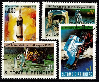 1980 - Saint Tom� et Principe n� 594/597 - Espace - Apollo 