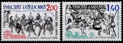 1981 - Andorre Fran�ais Timbres n� 292/293 - Europa Folklore