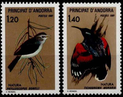 1981 - Andorre Fran�ais Timbres n� 294/295 - Protection de la nature