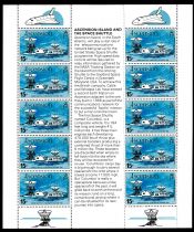 1981 - Ascension Feuille Timbres n&deg; 276 - 2e station terrestre de l\'ile pour t&eacute;l&eacute;communications avec la Navette spatiale