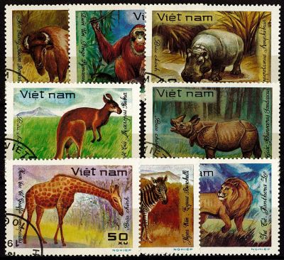 1981 - Vietnam n� 307/314 - Faune - Animaux sauvages