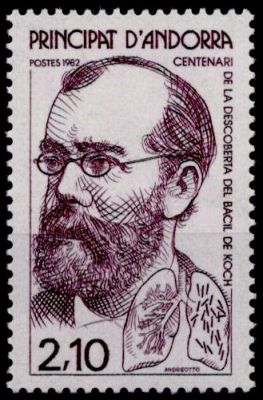 1982 - Andorre Fran�ais Timbre n� 308 - Centenaire de la d�couverte du bacille de la tuberculose
