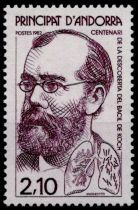 1982 - Andorre Fran&ccedil;ais Timbre n&deg; 308 - Centenaire de la d&eacute;couverte du bacille de la tuberculose