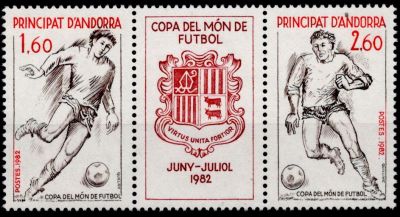 1982 - Andorre Fran�ais Timbres n� 302/303 - Coupe du monde de football