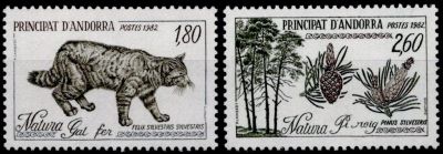 1982 - Andorre Fran�ais Timbres n� 306/307 - Protection de la nature