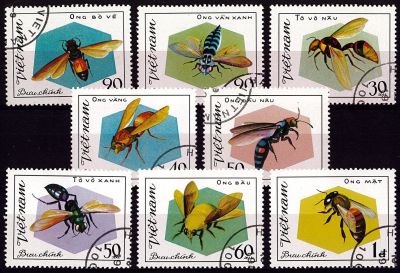 1982 - Vietnam n� 315-322 - Insectes - Hym�nopt�res