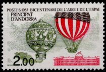 1983 - Andorre Fran&ccedil;ais Timbre n&deg; 310 - Bicentenaire de l\'air et de l\'espace