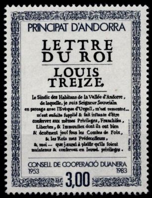 1983 - Andorre Fran�ais Timbre n� 315 - 30e anniversaire du Conseil de coop�ration douani�re