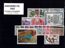 1983 - Andorre français timbres n° 310-326 - Année Complète