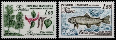 1983 - Andorre Fran�ais Timbres n� 311/312 - Protection de la nature