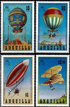 1983 - Anguilla Timbres n° 496/499 - Ballons - Bicentenaire des premières ascensions de l\'homme dans l\'atmosphère