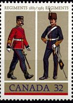 1983 - Canada 865/866 - Armée canadienne, uniformes de 1883