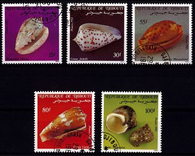 1983 - Djibouti timbres n� 569-573 - Faune marine - Coquillage