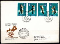 1983 - Hongrie 2 Enveloppes 1er jour n° 2889/2895 non dentelés - Jeux Olympiques d\'Hiver - 1984 Sarajevo