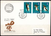 1983 - Hongrie 2 Enveloppes 1er jour n° 2889/2895 non dentelés - Jeux Olympiques d\'Hiver - 1984 Sarajevo
