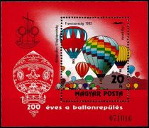 1983 - Hongrie Bloc n° 165 - Ballons - Bicentenaire de la première ascension de l\'homme dans l\'espace