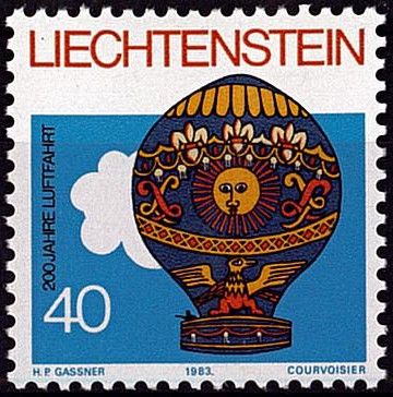 1983 - Liechtenstein Timbre n� 766 - Bicentenaire de la premi�re ascension de l\'homme dans l\'atmosph�re
