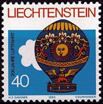 1983 - Liechtenstein Timbre n° 766 - Bicentenaire de la première ascension de l\'homme dans l\'atmosphère