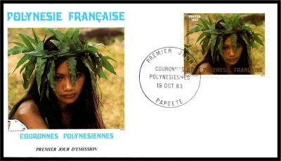 1983 - Polyn�sie 3 FDC n� 205/207 - Couronnes de fleurs polyn�sienne (1)
