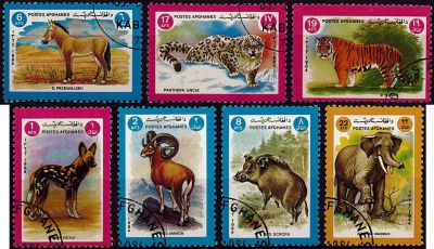 1984 - Afghanistan Timbres n� 1165/1171 - Animaux 