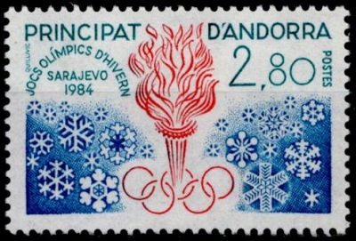 1984 - Andorre Fran�ais Timbre n� 327 - Jeux olympiques d\'hiver