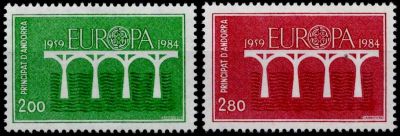 1984 - Andorre Fran�ais Timbre n� 329/330 - Europa