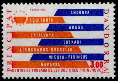 1984 - Andorre Fran�ais Timbre n� 333 - Centre de rencontre des cultures pyr�n�ennes