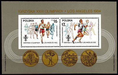 1984 - Pologne BF102 - Athl�tes polonais vainqueurs aux jeux olympiques de Los Angeles en 1932