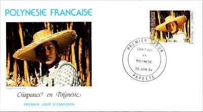 1984 - Polyn�sie 4 FDC n� 212-215 - Chapeaux en Polyn�sie (2)