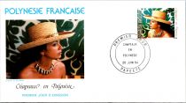 1984 - Polyn&eacute;sie 4 FDC n&deg; 212-215 - Chapeaux en Polyn&eacute;sie (2)