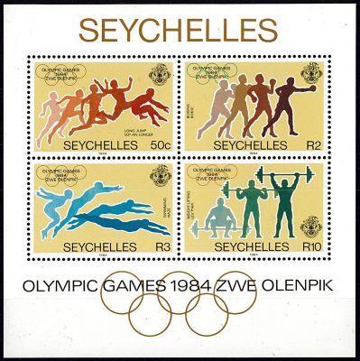 1984 - Seychelles Bloc n� 24 - Jeux Olympiques d\'�t� - 1984 Los Angeles