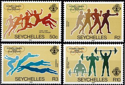 1984 - Seychelles Timbres n� 557/560 - Jeux Olympiques d\'�t� - 1984 Los Angeles