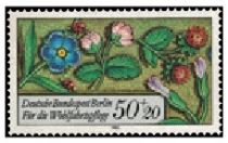 1985 - Allemagne Berlin timbres n° 704/707 - Livre - Bordures enluminées d\'un livre d\'Heures moyenâgeux