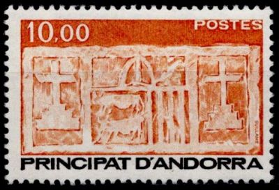 1985 - Andorre Fran�ais Timbre n� 337 - Type Ecu primitif des Vall�es