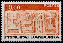 1985 - Andorre Fran&ccedil;ais Timbre n&deg; 337 - Type Ecu primitif des Vall&eacute;es