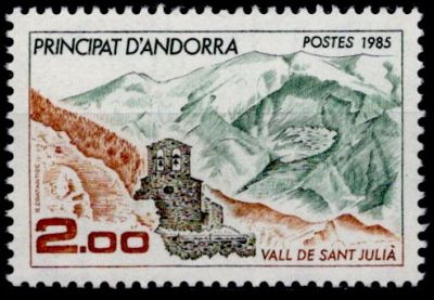 1985 - Andorre Fran�ais Timbre n� 338 - Paysage andorran