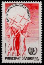 1985 - Andorre fran&ccedil;ais timbres n&deg; 337-344 - Ann&eacute;e Compl&egrave;te