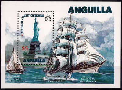 1985 - Anguilla Bloc n� 67 - Centenaire de l\'�rection de la Statue de la Libert�, � New York
