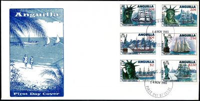 1985 - Anguilla FDC n� 622/627 - Centenaire de l\'�rection de la Statue de la Libert�, � New York
