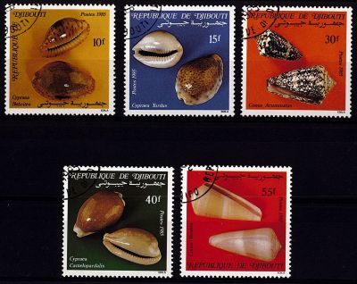 1985 - Djibouti timbres n� 609-613 - Faune marine - Coquillage