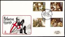 1985 - Grande Bretagne Enveloppe 1er jour n&deg; 1190/1193 - La l&eacute;gende du Roi Arthur et des Chevaliers de la Table Ronde