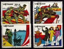1985 - Vietnam 571/574 - 10e anniversaire de la libération de Saïgon (Série complète de timbres oblitérés)