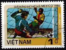 1985 - Vietnam 644/650 - Coupe du monde de football, Mexico\'86 (Série complète de timbres oblitérés)