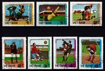 1985 - Vietnam 644/650 - Coupe du monde de football, Mexico\'86 (Série complète de timbres oblitérés)