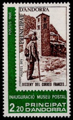 1986 - Andorre Fran�ais Timbre n� 345 - Inauguration du mus�e postal
